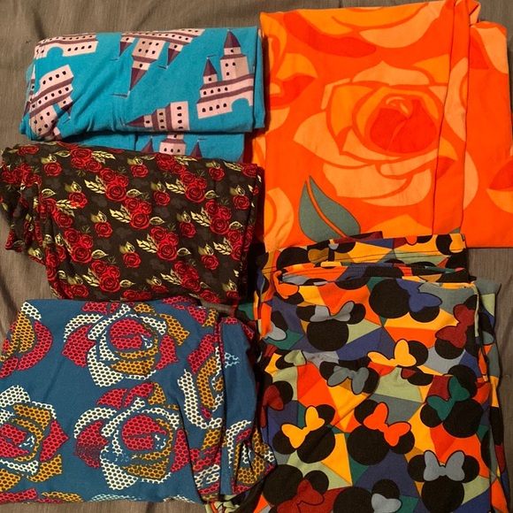5 PAIRS LuLaRoe Official and unofficial Disney Leggings BUNDLE - ONE SIZE - Picture 1 of 6